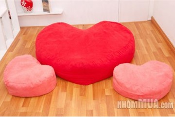 Ghế lười hạt xốp hình trái tim size S