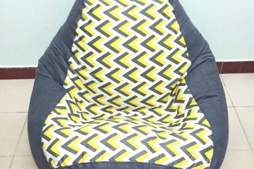 Ghế lười hạt xốp hình quả lê – L03 màu ghi