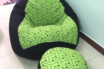 Ghế lười hạt xốp hình quả lê – L01 xanh cốm