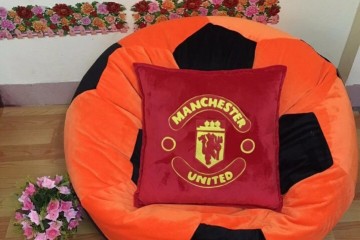 Ghế lười hạt xốp hình quả bóng chất liệu nhung cao cấp