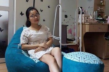 Ghế lười hạt xốp hình quả lê – L01 xanh ngọc