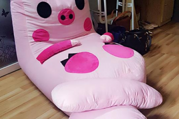 Ghế lười hạt xốp hình chú heo hồng xinh xắn