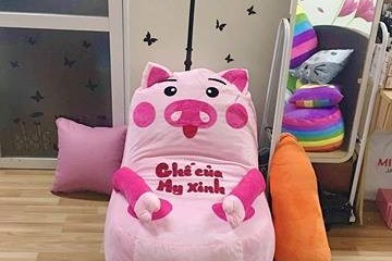 Ghế lười hạt xốp dáng sofa hình heo