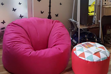 Ghế lười hạt xốp hình trụ T01 màu hồng