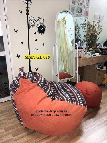 Ghế lười hình quả lê gấm pha GL 028 (L)
