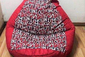 Ghế lười hạt xốp dáng lê màu đỏ GL 026 (L)