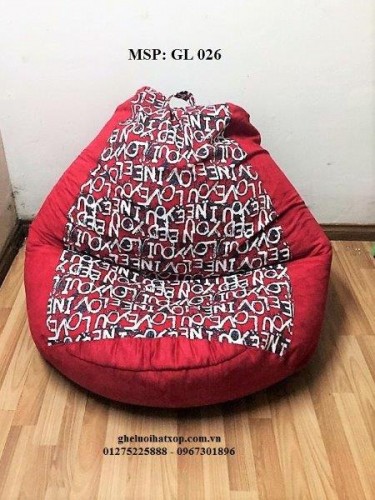 Ghế lười hạt xốp dáng lê màu đỏ GL 026 L (2)