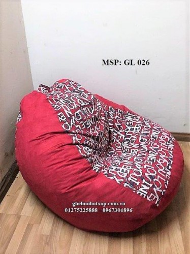 Ghế lười hạt xốp dáng lê màu đỏ GL 026 L (3)