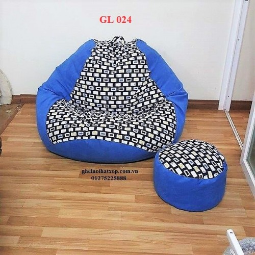 Ghế lười hạt xốp dáng lê xanh GL 024 (size XL) (3)