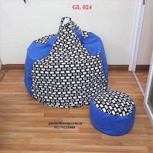 Ghế lười hạt xốp dáng lê xanh GL 024 (size XL)