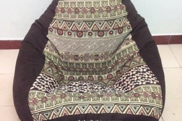 Ghế hạt xốp hình quả lê thổ cẩm GL L038 (L)