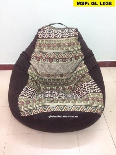 Ghế hạt xốp hình quả lê thổ cẩm GL L038 (L) (5)