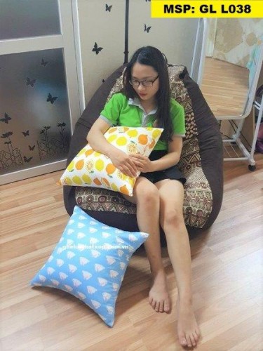 Ghế hạt xốp hình quả lê thổ cẩm GL L038 (L) (7)