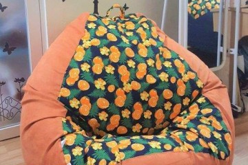 Ghế lười hình quả lê cotton họa tiết GL L050