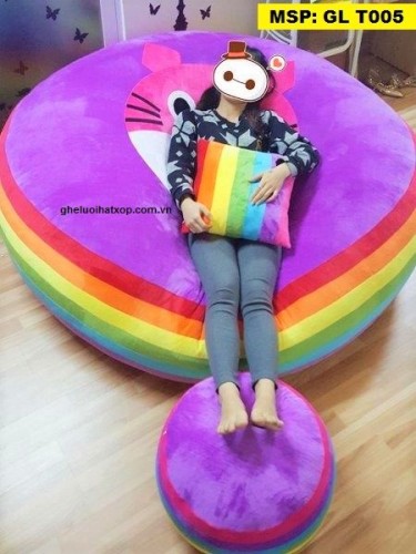Ghế lười hạt xốp hình tròn nhung GL T005 (XXL) (2)