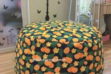 Ghế hạt xốp dáng tròn chất cotton GL T003 (L)