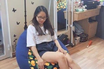 Ghế hạt xốp hình quả lê cotton pha GL L055