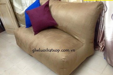 Ghế lười hạt xốp dáng sofa đôi SF006 (Da lộn)