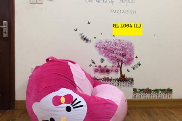 Ghế lười dáng lê nhung hồng KITTY GL L064 (L)