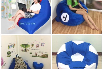 Sắc xanh coban trong từng sản phẩm ghế lười của BABYKID.VN