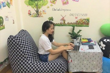 Gối lười hạt xốp dáng sofa kẻ caro GL SF005