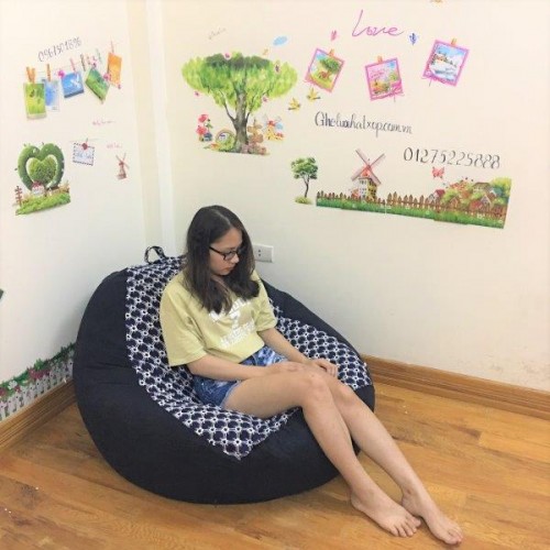 Gối lười xốp dáng lê cotton pha GL L074 (2)