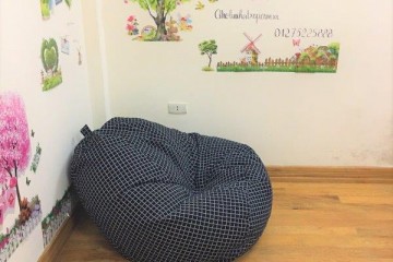 Gối xốp dáng lê cotton kẻ ô vuông GL L073