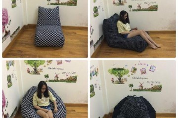 Họa tiết kẻ ô vuông trẻ trung, năng động và đầy cá tính tại ghế lười BABYKID.VN