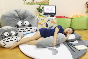 SET Ghế lười hình thú Totoro xám dễ thương GL046