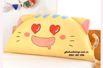 Gối tựa đầu giường Cat Love màu vàng GĐ010
