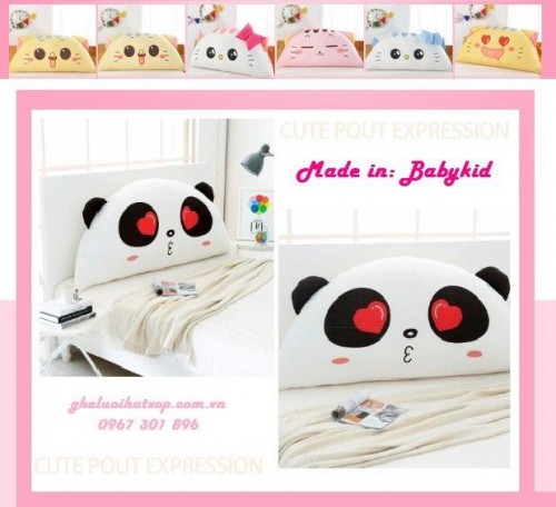 Gối tựa đầu giường Panda Love dễ thương GĐ011 (2)