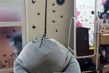 Ghế lười dáng lê chất nhung xám ghi GL L053 (L)