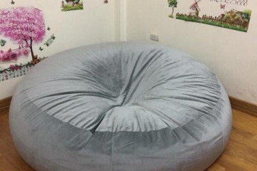 Ghế lười hình tròn nhung xám GL T093 ( XXL)