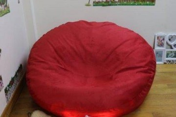 Ghế lười dáng tròn đỏ da lộn GL T103 (XL)