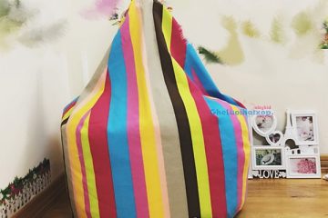 Gối lười xốp dáng lê 7 sắc cầu vồng GL L110 ( L)