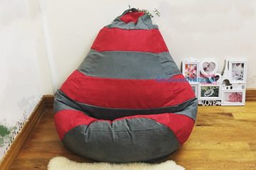 Gối lười xốp dáng lê xám đỏ GL L112 ( L)