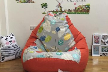 Ghế lười hạt xốp chất liệu canvas pha cam GL L116 ( L)