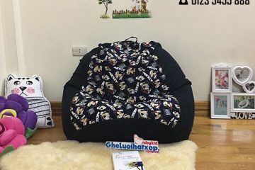 Ghế xốp dáng lê chất cotton mickey pha đen GL L126 (L)