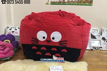 Ghế lười xốp hình Totoro đỏ chất nhung GL L118 ( L)