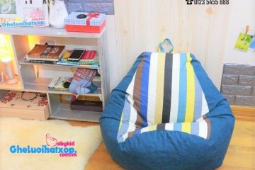 Ghế lười hình quả lê kẻ sọc xám GL L139 [S]