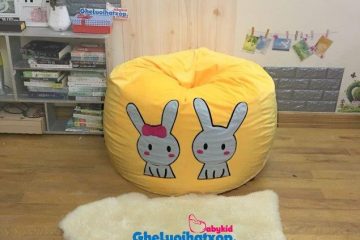 Gối hạt xốp dáng lê vàng hình thỏ GL L137