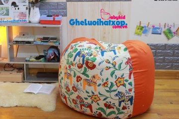 Gối hạt xốp quả lê canvas ngựa pha cam GL L142