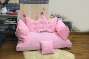 Set ghế lười chữ nhật kèm vương miện hồng SF016