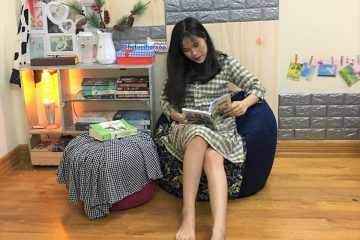 Ghế xốp hình giọt nước cỏ dại pha tím than GL L163 [S]