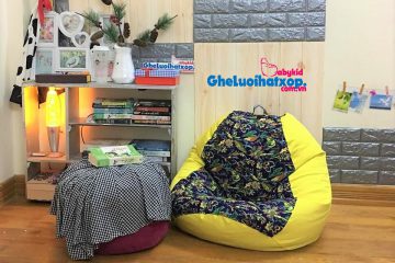 Gối lười dáng quả lê cỏ dại pha vàng GL L165 [S]