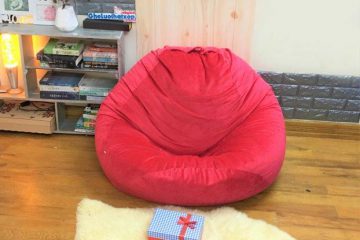 Gối xốp dáng giọt nước nhung Hàn đỏ GL L144 [L]