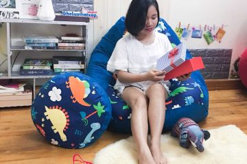 Bộ ghế hạt xốp dáng lê khủng long xanh GL L182  [L]