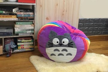 Ghế lười hạt xốp dáng trụ tròn Totoro nhiều màu GL T020 [S]
