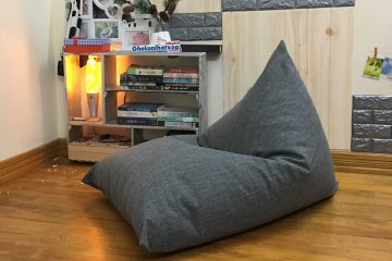 Gối lười dáng thuyền thô bố xám GL DT003