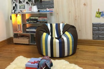 Ghế lười quả lê kẻ sọc nâu GL L171 [S]